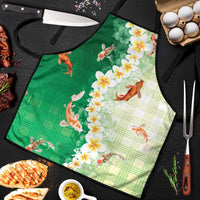Hawaii And Japan Apron Plumeria Lei With Koi Fish Green LT05 Green - Polynesian Pride