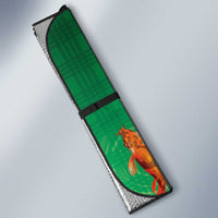 Hawaii And Japan Auto Sun Shade Plumeria Lei With Koi Fish Green LT05 - Polynesian Pride