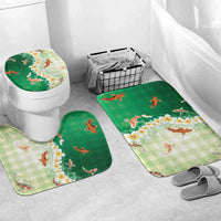 Hawaii And Japan Bathroom Set Plumeria Lei With Koi Fish Green LT05 Mat Set Only (3 pcs) One Size Green - Polynesian Pride