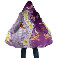 Hawaii And Japan Cloak Plumeria Lei With Koi Fish Purple LT05 Unisex Purple - Polynesian Pride