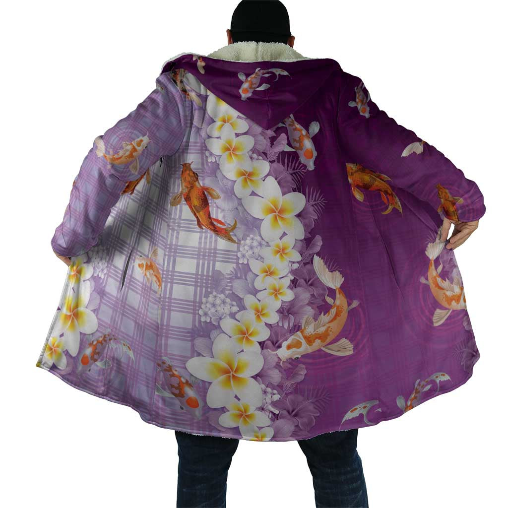 Hawaii And Japan Cloak Plumeria Lei With Koi Fish Purple LT05 - Polynesian Pride