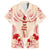 Siva Samoa Family Matching Off Shoulder Short Dress and Hawaiian Shirt Samoan Taupou With Polynesian Pattern LT05 Dad's Shirt - Short Sleeve Beige - Polynesian Pride