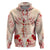 Siva Samoa Hoodie Samoan Taupou With Polynesian Pattern LT05 Zip Hoodie Beige - Polynesian Pride