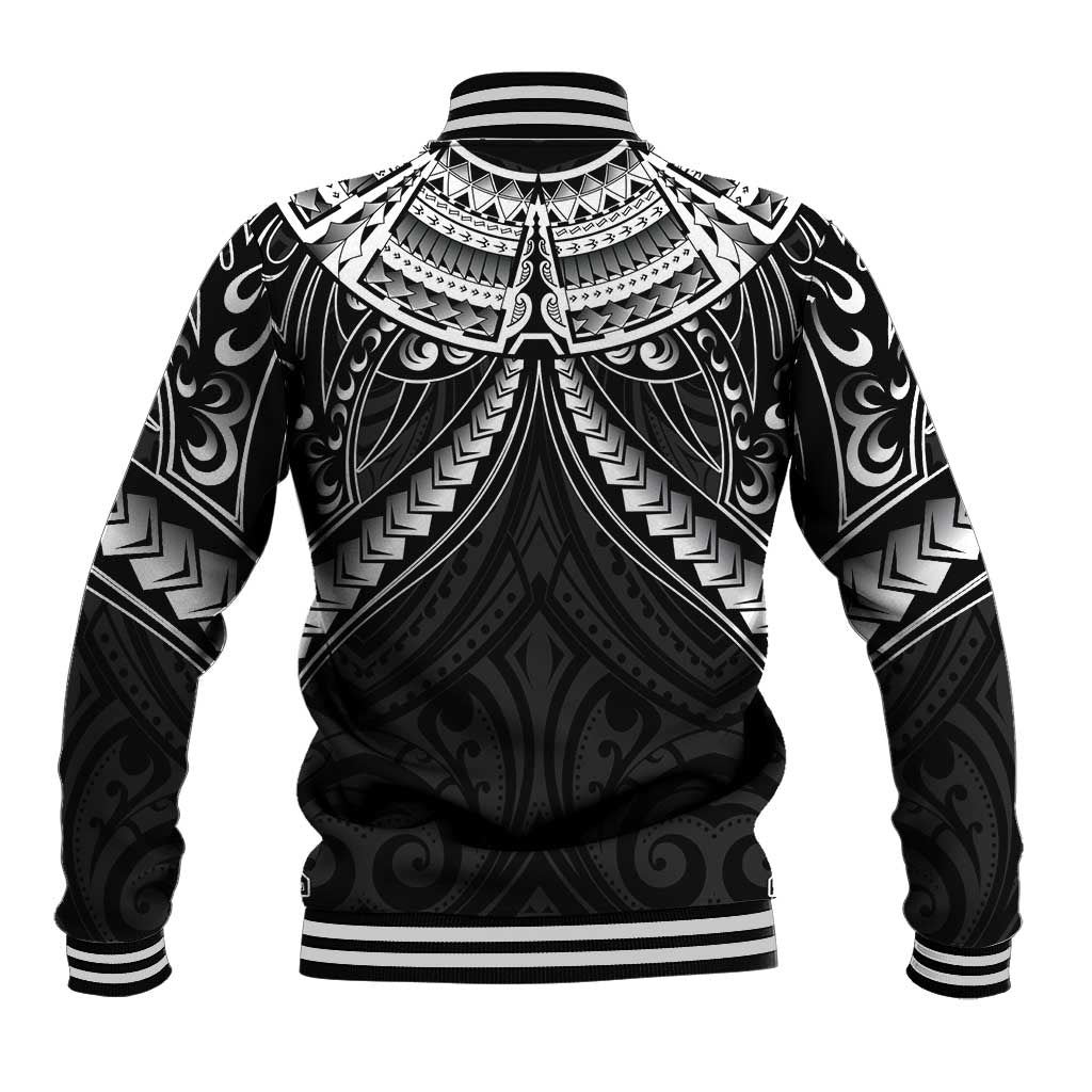 New Zealand Morepork Baseball Jacket Maori Pattern Black LT05 - Polynesian Pride