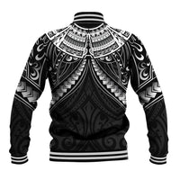 New Zealand Morepork Baseball Jacket Maori Pattern Black LT05 - Polynesian Pride