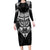 New Zealand Morepork Family Matching Long Sleeve Bodycon Dress and Hawaiian Shirt Maori Pattern Black