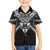 New Zealand Morepork Family Matching Off The Shoulder Long Sleeve Dress and Hawaiian Shirt Maori Pattern Black