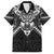 New Zealand Morepork Family Matching Off Shoulder Maxi Dress and Hawaiian Shirt Maori Pattern Black