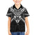 New Zealand Morepork Family Matching Off Shoulder Short Dress and Hawaiian Shirt Maori Pattern Black