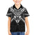 New Zealand Morepork Family Matching Short Sleeve Bodycon Dress and Hawaiian Shirt Maori Pattern Black