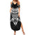 New Zealand Morepork Family Matching Summer Maxi Dress and Hawaiian Shirt Maori Pattern Black