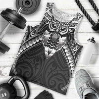 New Zealand Morepork Men Tank Top Maori Pattern Black LT05 - Polynesian Pride