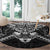 New Zealand Morepork Round Carpet Maori Pattern Black