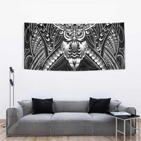 New Zealand Morepork Tapestry Maori Pattern Black LT05 - Polynesian Pride
