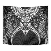 New Zealand Morepork Tapestry Maori Pattern Black LT05 - Polynesian Pride