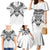 New Zealand Morepork Family Matching Mermaid Dress and Hawaiian Shirt Maori Pattern White