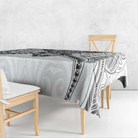 New Zealand Morepork Tablecloth Maori Pattern White LT05 - Polynesian Pride