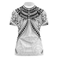 New Zealand Morepork Women Polo Shirt Maori Pattern White LT05 - Polynesian Pride