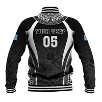 Custom Fiji Rugby Baseball Jacket Fijian Warrior Black LT05 - Polynesian Pride