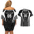 Custom Fiji Rugby Couples Matching Off Shoulder Short Dress and Hawaiian Shirt Fijian Warrior Black