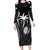 Custom Fiji Rugby Long Sleeve Bodycon Dress Fijian Warrior Black