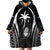 Custom Fiji Rugby Wearable Blanket Hoodie Fijian Warrior Black