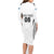 Custom Fiji Rugby Family Matching Long Sleeve Bodycon Dress and Hawaiian Shirt Fijian Warrior White