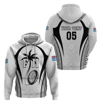 Custom Fiji Rugby Hoodie Fijian Warrior White LT05 - Polynesian Pride