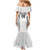 Custom Fiji Rugby Mermaid Dress Fijian Warrior White