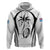 Custom Fiji Rugby Zip Hoodie Fijian Warrior White