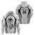 Custom Fiji Rugby Zip Hoodie Fijian Warrior White