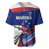 Custom Samoa Rugby Baseball Jersey Manuma Ptilinopus Perousii LT05 Blue - Polynesian Pride