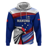Custom Samoa Rugby Hoodie Manuma Ptilinopus Perousii LT05 Pullover Hoodie Blue - Polynesian Pride