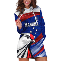 Custom Samoa Rugby Hoodie Dress Manuma Ptilinopus Perousii LT05 Blue - Polynesian Pride