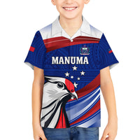Custom Samoa Rugby Kid Hawaiian Shirt Manuma Ptilinopus Perousii LT05 Kid Blue - Polynesian Pride