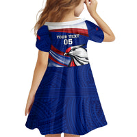 Custom Samoa Rugby Kid Short Sleeve Dress Manuma Ptilinopus Perousii LT05 - Polynesian Pride