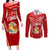 Custom Tonga Rugby Couples Matching Long Sleeve Bodycon Dress and Long Sleeve Button Shirt Kupesi Ngatu Pattern