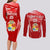 Custom Tonga Rugby Couples Matching Long Sleeve Bodycon Dress and Long Sleeve Button Shirt Kupesi Ngatu Pattern