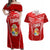 Custom Tonga Rugby Couples Matching Off Shoulder Maxi Dress and Hawaiian Shirt Kupesi Ngatu Pattern