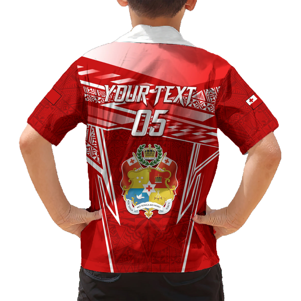 Custom Tonga Rugby Kid Hawaiian Shirt Kupesi Ngatu Pattern LT05 - Polynesian Pride