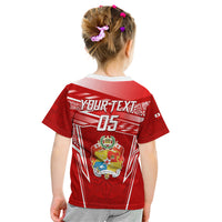 Custom Tonga Rugby Kid T Shirt Kupesi Ngatu Pattern LT05 - Polynesian Pride