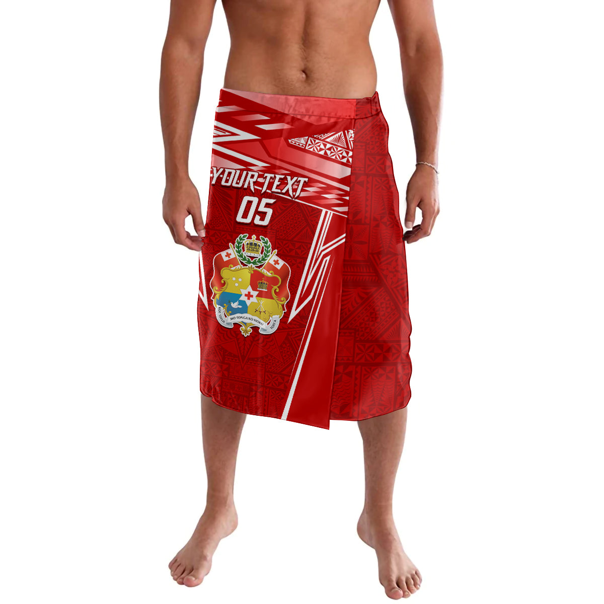 Custom Tonga Rugby Lavalava Kupesi Ngatu Pattern LT05 Red - Polynesian Pride