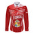 Custom Tonga Rugby Long Sleeve Button Shirt Kupesi Ngatu Pattern