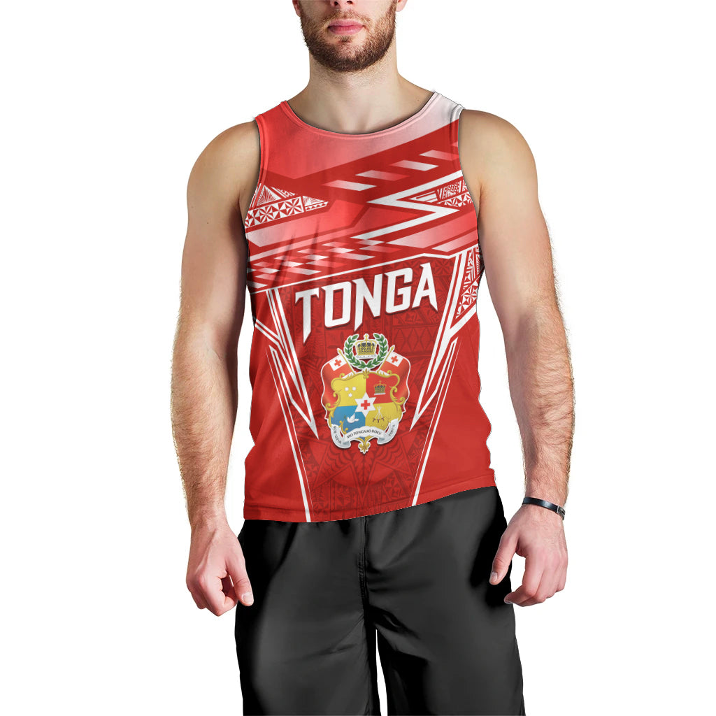 Custom Tonga Rugby Men Tank Top Kupesi Ngatu Pattern LT05 - Polynesian Pride