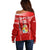 Custom Tonga Rugby Off Shoulder Sweater Kupesi Ngatu Pattern