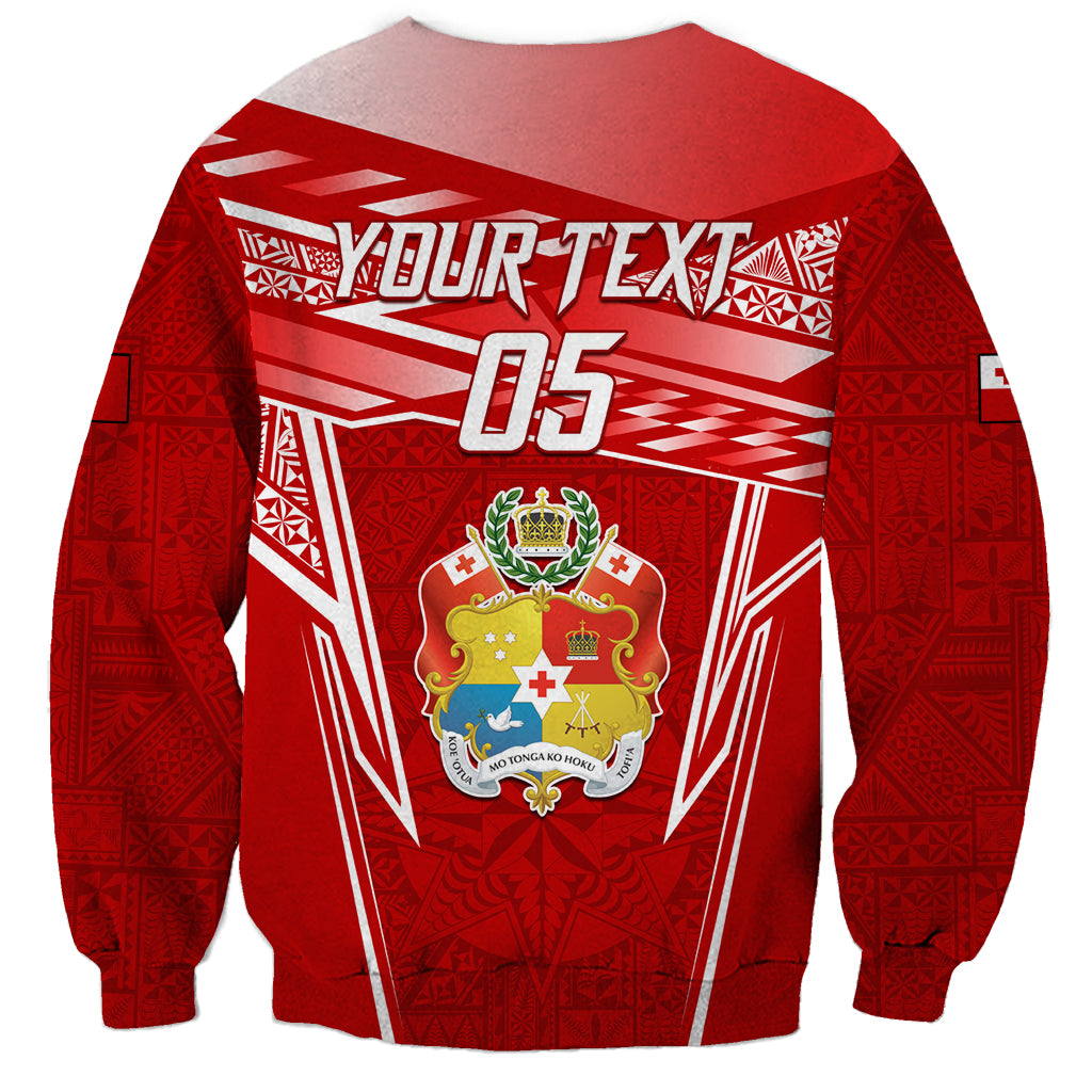 Custom Tonga Rugby Sweatshirt Kupesi Ngatu Pattern LT05 - Polynesian Pride