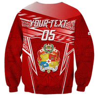 Custom Tonga Rugby Sweatshirt Kupesi Ngatu Pattern LT05 - Polynesian Pride