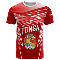 Custom Tonga Rugby T Shirt Kupesi Ngatu Pattern LT05 Red - Polynesian Pride