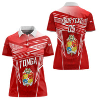 Custom Tonga Rugby Women Polo Shirt Kupesi Ngatu Pattern LT05 - Polynesian Pride