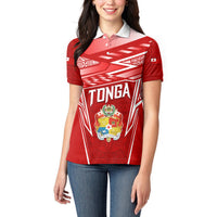Custom Tonga Rugby Women Polo Shirt Kupesi Ngatu Pattern LT05 - Polynesian Pride